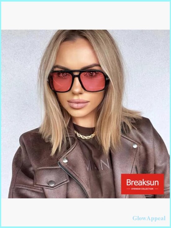 Retro Aviator Sunglasses Unisex Trendy 70s Square Oversized Shades with UV400 main image 5